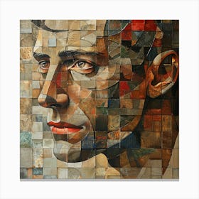 Mosaic Portrait Of A Man 2 Canvas Print