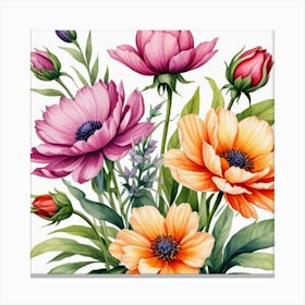 Watercolor Flowers Canvas Print