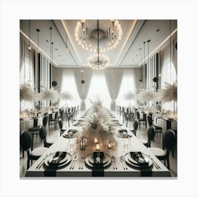 Black And White Wedding Reception Canvas Print