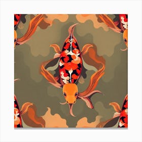 Koi Fish Seamless Pattern 5 Canvas Print