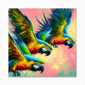 Colorful Parrots Canvas Print