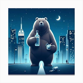 Bear In The City 2 Canvas Print
