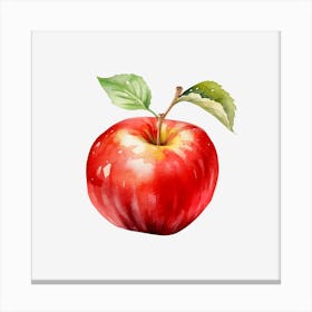 Red Apple Watercolor Painting 2 Canvas Print
