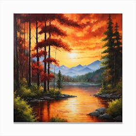 Sunset By The River 3 Canvas Print