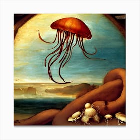 Amber Flying Jelly 7 Canvas Print