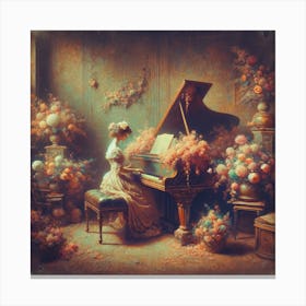 Girl At The Piano Art Print Canvas Print