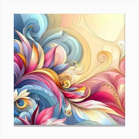 Abstract Floral Wallpaper Canvas Print