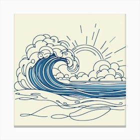 Wave In The Ocean Canvas Print