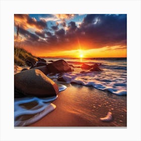 Sunset On The Beach 294 Canvas Print