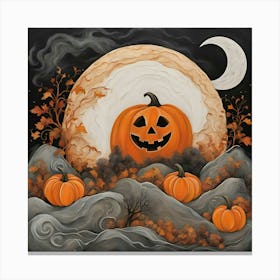 Abstract Halloween Night Canvas Print