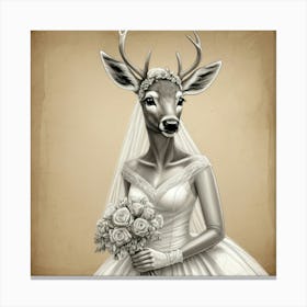 Deer Bride 3 Canvas Print