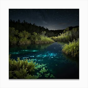 Night At The Lake 1 Canvas Print