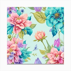 Default Seamless Tiling Water Color Flowers Intricate Details 2 5be3f158 8080 42d4 B0fd 38c996a09aad 1 Canvas Print