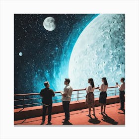 People Looking At The Moon Canvas Print