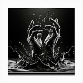 Hands Splashing Water 1 Canvas Print