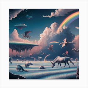 Unicorns In The Sky Canvas Print