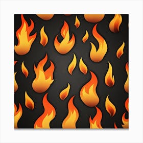 Flames On Black Background 38 Canvas Print