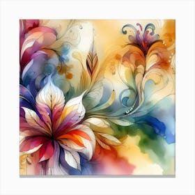 Colorful Floral Painting 7 Canvas Print