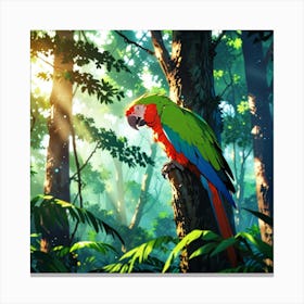 Parrot In The Forest 1 Canvas Print