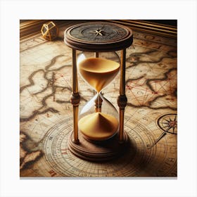 Hourglass On A Map Canvas Print