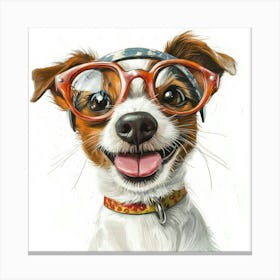 Dog With Glasses 43 Canvas Print