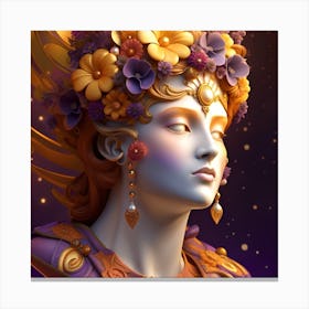 Goddess Of Flowers Canvas Print