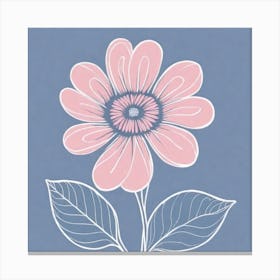 A White And Pink Flower In Minimalist Style Square Composition 693 Canvas Print