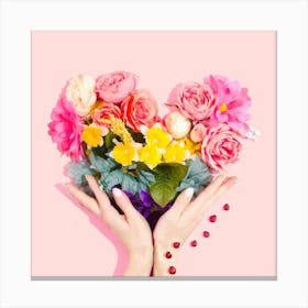 Heart Shaped Bouquet Of Flowers 1 Canvas Print