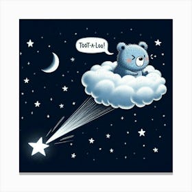 Teddy Bear On A Cloud Canvas Print