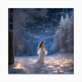 Fairy In The Snow Canvas Print