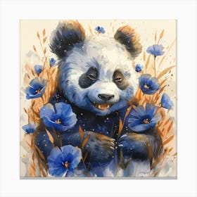 Lena1987 Cute Newborn Panda In Flowers Blue White Grey Colour 1eec5a77 3a98 40a1 8b32 F3d250929df1 2 Canvas Print