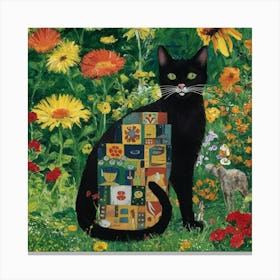 Klimt Style Black Cat In A Garden Art Print Illust Bny4f8lgtoe8fe7hidj41g Kg 3autbs Qzl2ynirkbkg Canvas Print