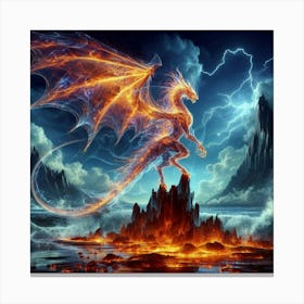 Transparent Fiery Dragon Canvas Print