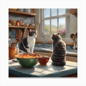 Cats In The Kitchen Canvas Print