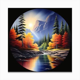 Yosemite Landscape Painting Canvas Print