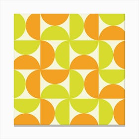 Mid Century Orange and Yellow Half Circles Canvas Print