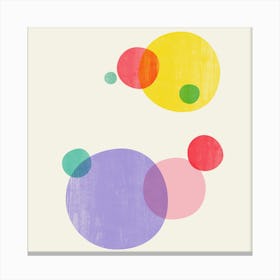 Rainbow Bubbles Ii Square Canvas Print