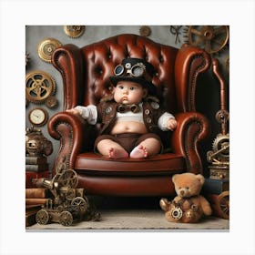 Steampunk Baby Portrait Canvas Print