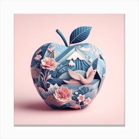 Apple Paper Art Canvas Print