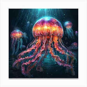 Jellyfish Underwater Canvas Print