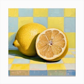 Lemon Pastel Checkerboard 2 Canvas Print
