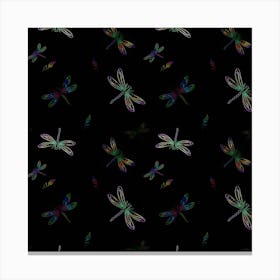 Background Pattern Dragonfly Canvas Print