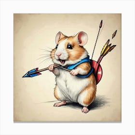 Hamster With Bow And Arrow 2 Canvas Print