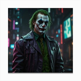 Joker In A Cyberpunk World With Futuristic Elements 1 Canvas Print