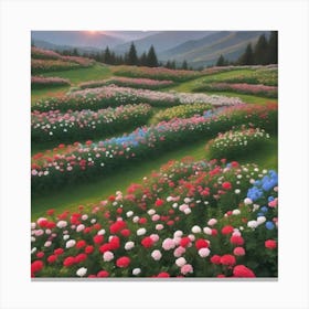 Flowers At Sunset Canvas Print