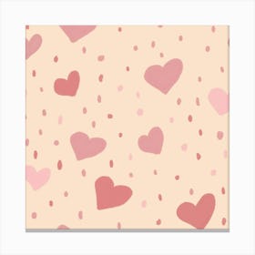 Cute pink hearts Canvas Print