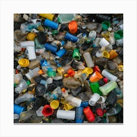 Plastic Waste In The Ocean Canvas Print