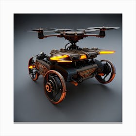 Steampunk wheel drone Canvas Print