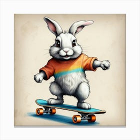 Bunny Skateboarder 1 Canvas Print