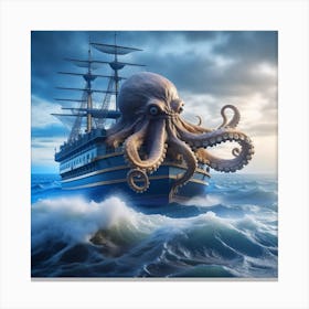 Octopus Ship 3 Canvas Print